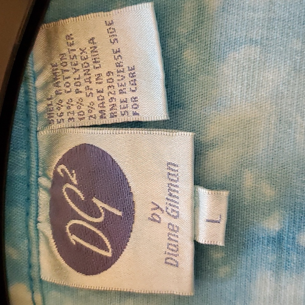 DG2 Diane Gilman Tie-dye Embellished Jean Jacket sz L - Picture 8 of 10